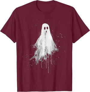 Ghost Horror Spooky Scary Halloween Goth Alt Ghoul Aesthetic T-Shirt - T-Shirt | Maroon