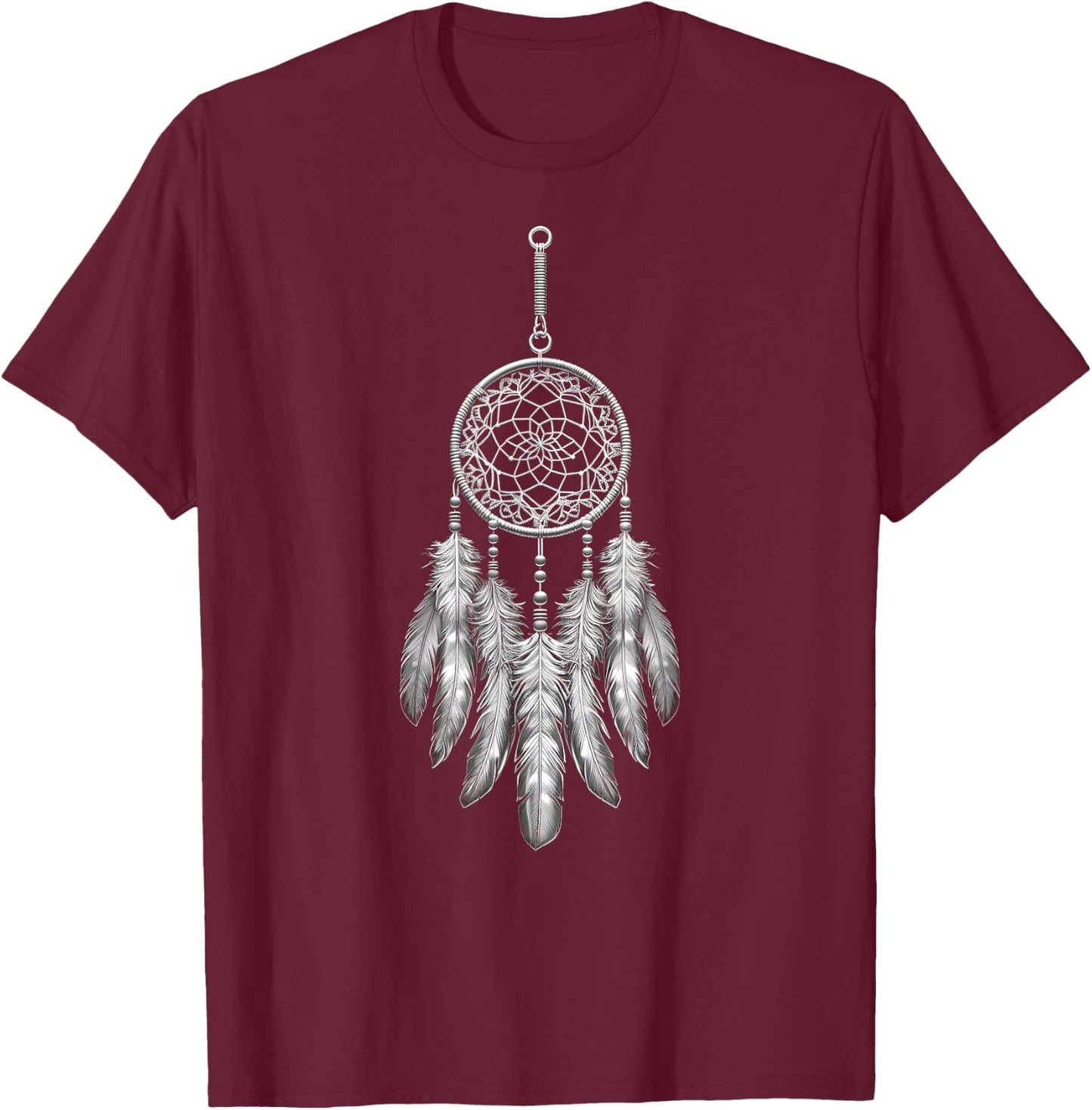 Dream Catcher Native American Hummingbird T-Shirt - T-Shirt | Maroon