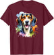Treeing Walker Coonhound Dog Watercolor Artwork T-Shirt - T-Shirt | Maroon