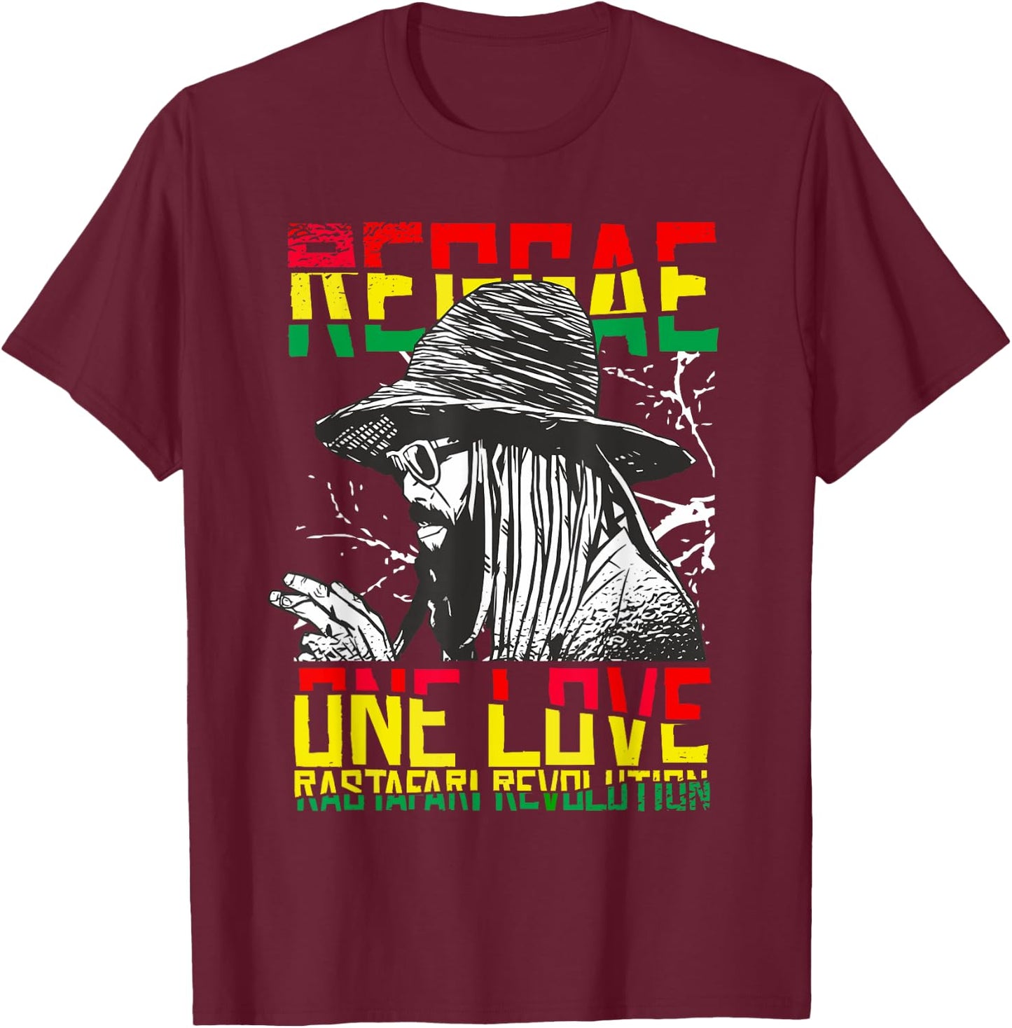 Rasta Man Rastafari Reggae music style lovers Jamaica T-Shirt - T-Shirt | Maroon