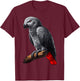 African Grey Parrot , Small, Black T-Shirt - T-Shirt | Maroon