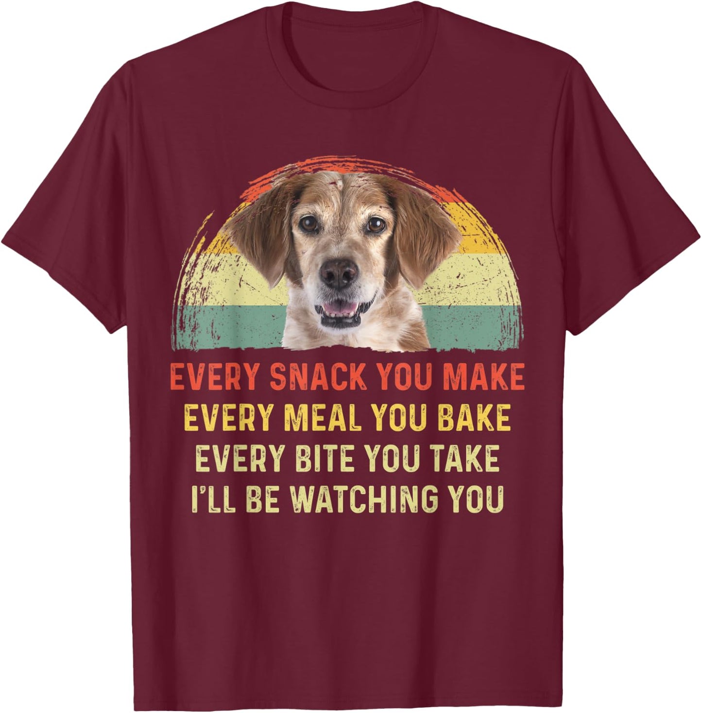 Every Snack You Make Brittany Dog Mom Dog Dad Retro T-Shirt - T-Shirt | Maroon