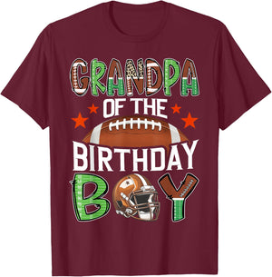 Grandpa Of The Birthday Boy Game Day Football T-Shirt - T-Shirt | Maroon