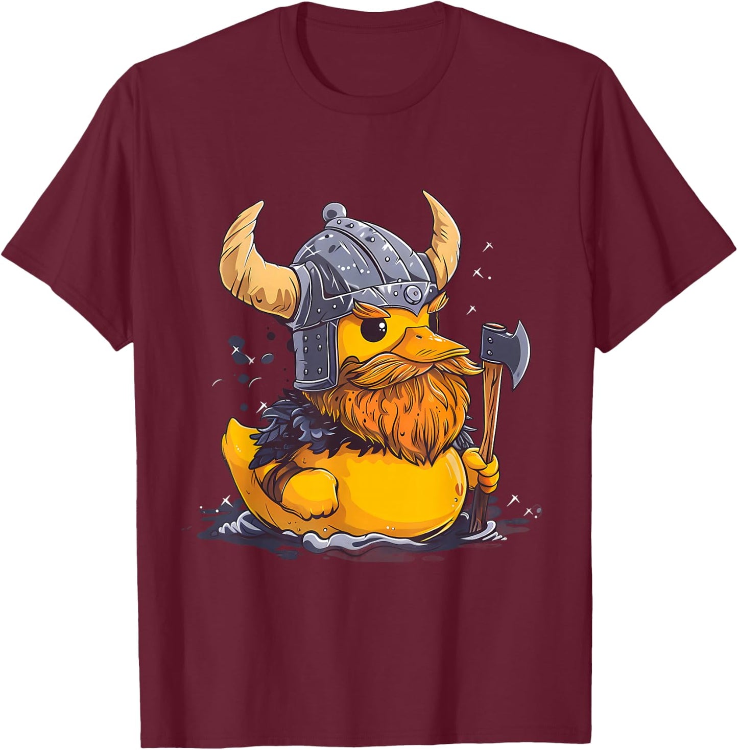Rubber Duck Viking Duck Rubber Duckling Viking Helmet T-Shirt - T-Shirt | Maroon