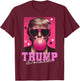 Funny Trump Pink Sunglasses Blowing Bubble Donald Trump 2024 T-Shirt - T-Shirt | Maroon