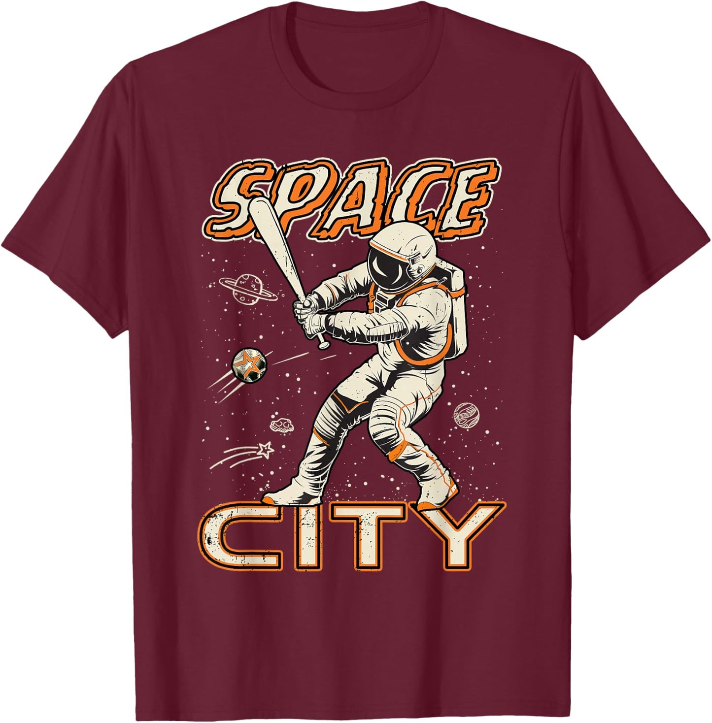 Graphic Houston Last Name Pride Vintage Costume Space City T-Shirt - T-Shirt | Maroon
