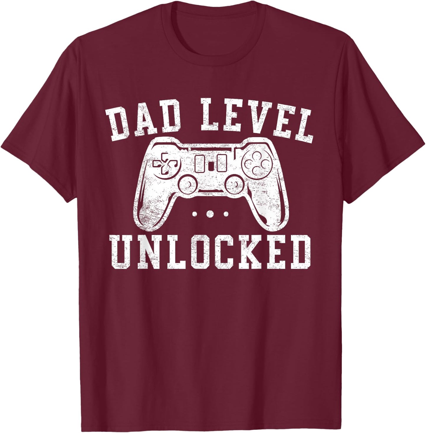 Dad Level Unlocked New Dad To Be Gifts Gamer Father's Day T-Shirt - T-Shirt | Maroon