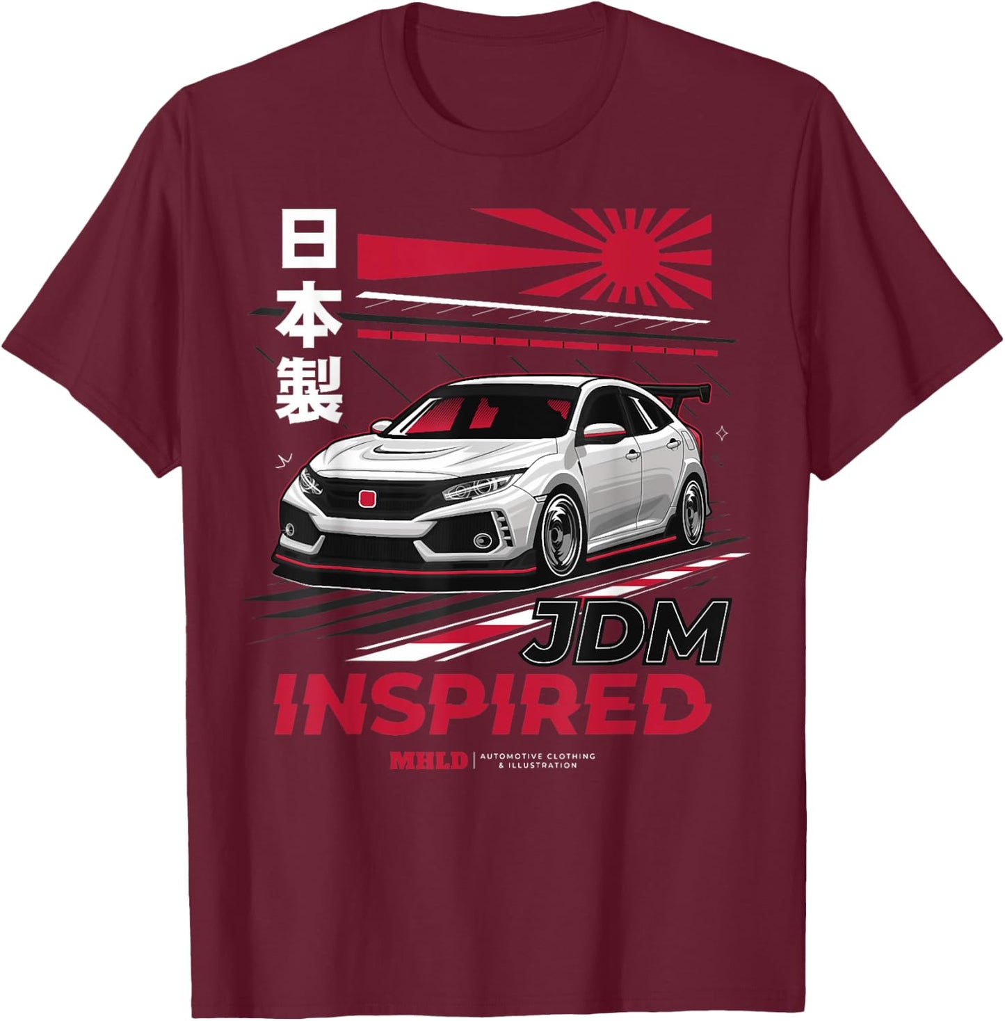 Civic Type R EK Japanese Car T-Shirt - T-Shirt | Maroon