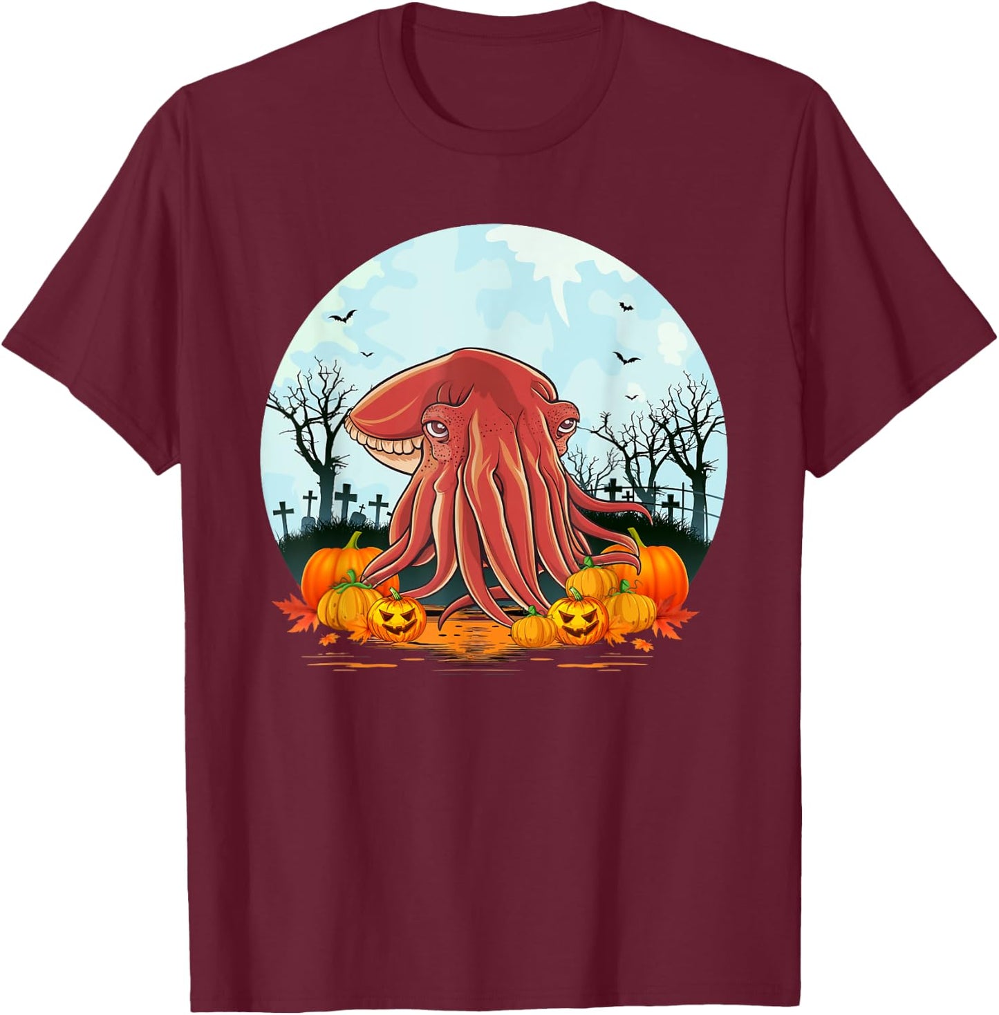 Cuttlefish Lovers Boys Girls Funny Halloween Costume Party T-Shirt - T-Shirt | Maroon