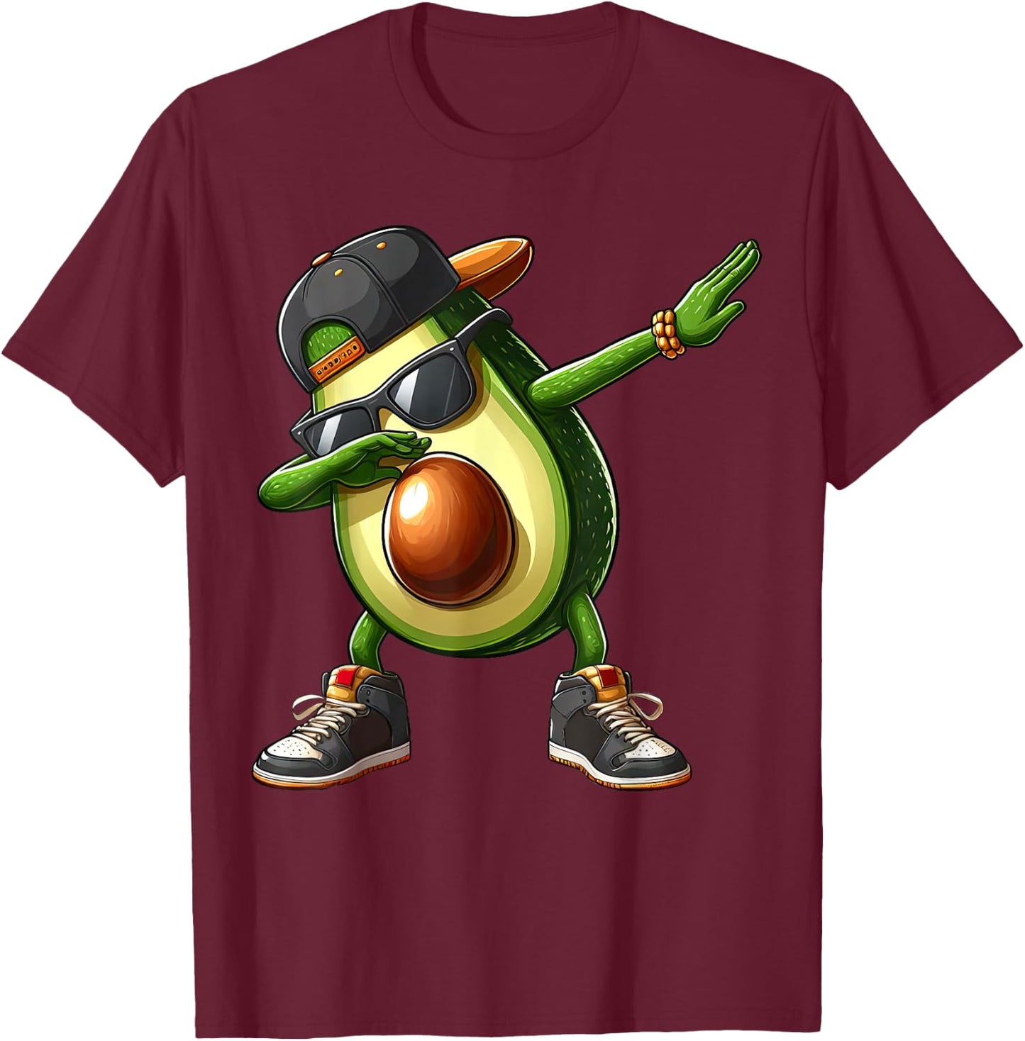 Dabbing Avocado Funny Avocado Dab Dance Boys Girls Kids T-Shirt - T-Shirt | Maroon