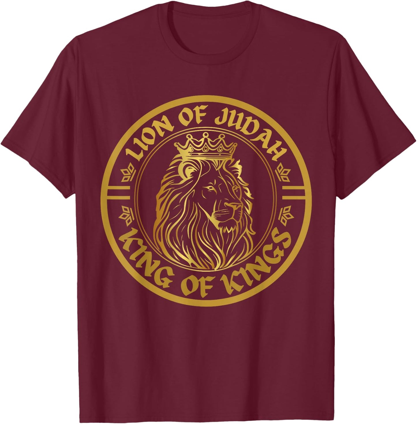 Hebrew Israelite Lion of Judah Design Rastafarian Lion T-Shirt - T-Shirt | Maroon
