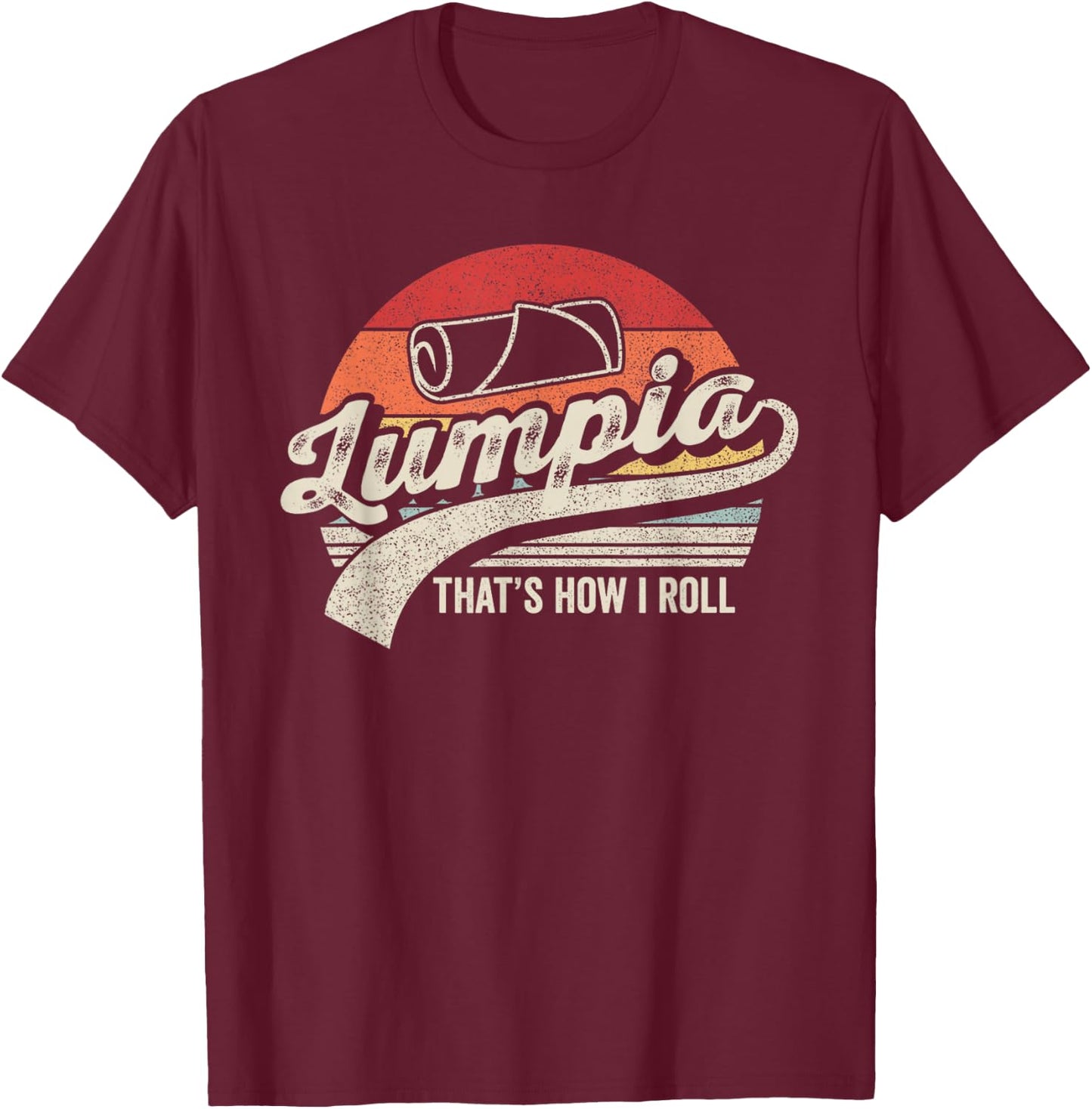 Bag Some Rays Funny Filipino Pride Retro Vintage Lumpia T-Shirt - T-Shirt | Maroon