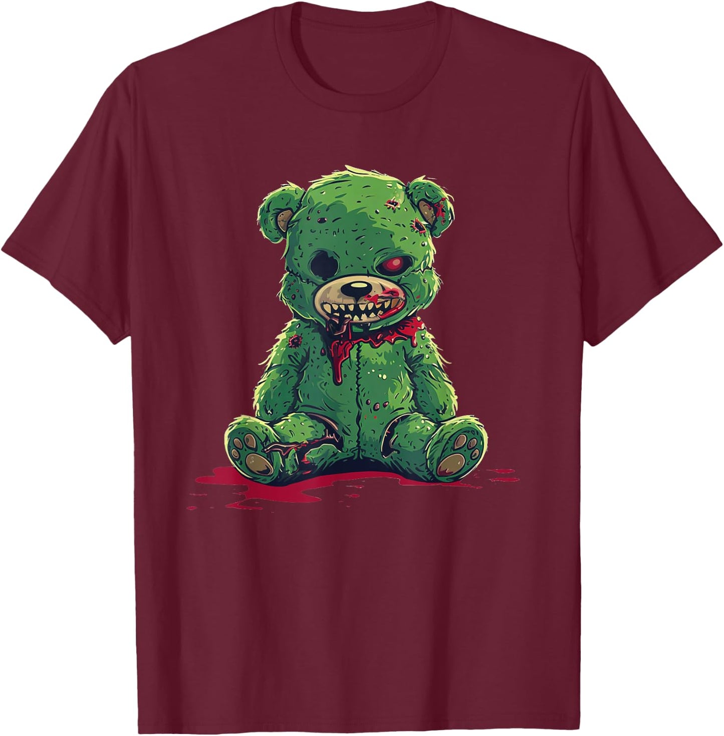 Zombie Bear Halloween Zombie Teddy Zombie Lover T-Shirt - T-Shirt | Maroon