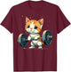 Weightlifter Cat on Weightlifting Men Women Kids T-Shirt - T-Shirt | Maroon