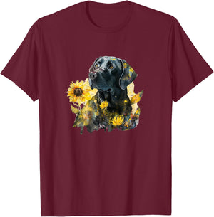 Cute Black Lab Black Labrador Retriever Puppy Dog Mom Animal T-Shirt - T-Shirt | Maroon
