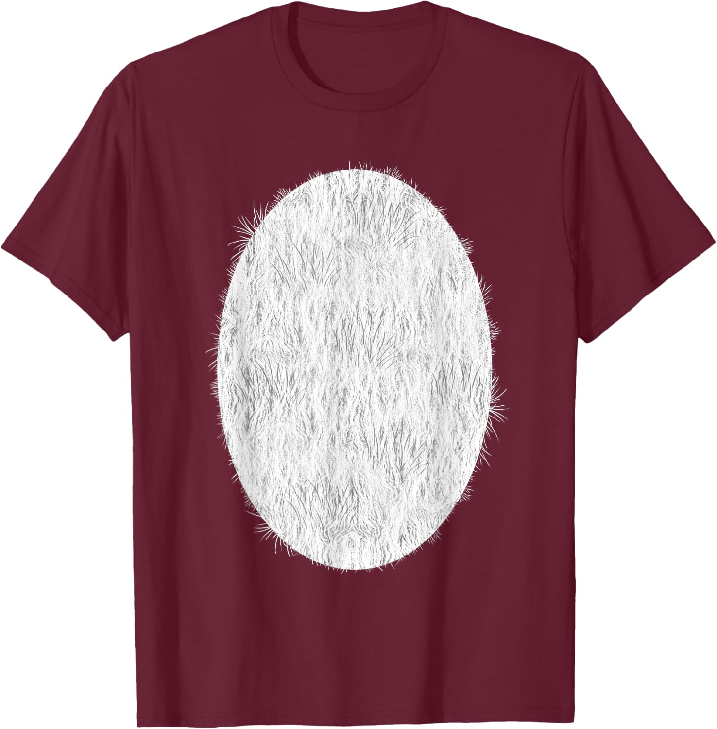 Halloween Panda Bear Belly Hair Costume T-Shirt - T-Shirt | Maroon
