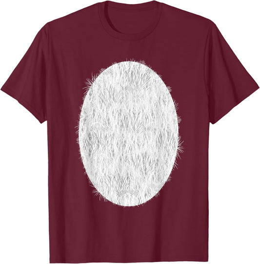Halloween Panda Bear Belly Hair Costume T-Shirt - T-Shirt | Maroon