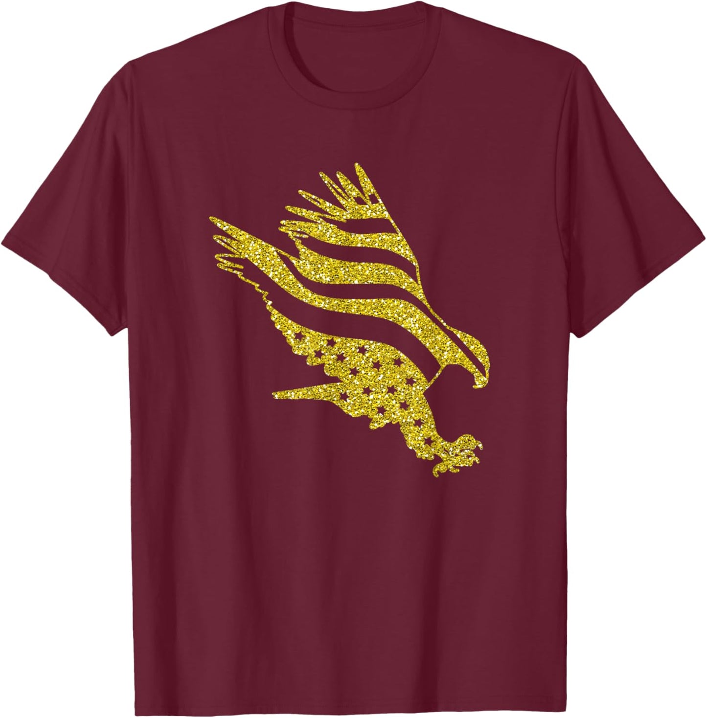 Patriotic Golden American Eagle Men Women Kids Gift T-Shirt - T-Shirt | Maroon