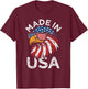 Funny Made In USA Eagle American Flag Sunglasses 4th of July T-Shirt - T-Shirt | Maroon