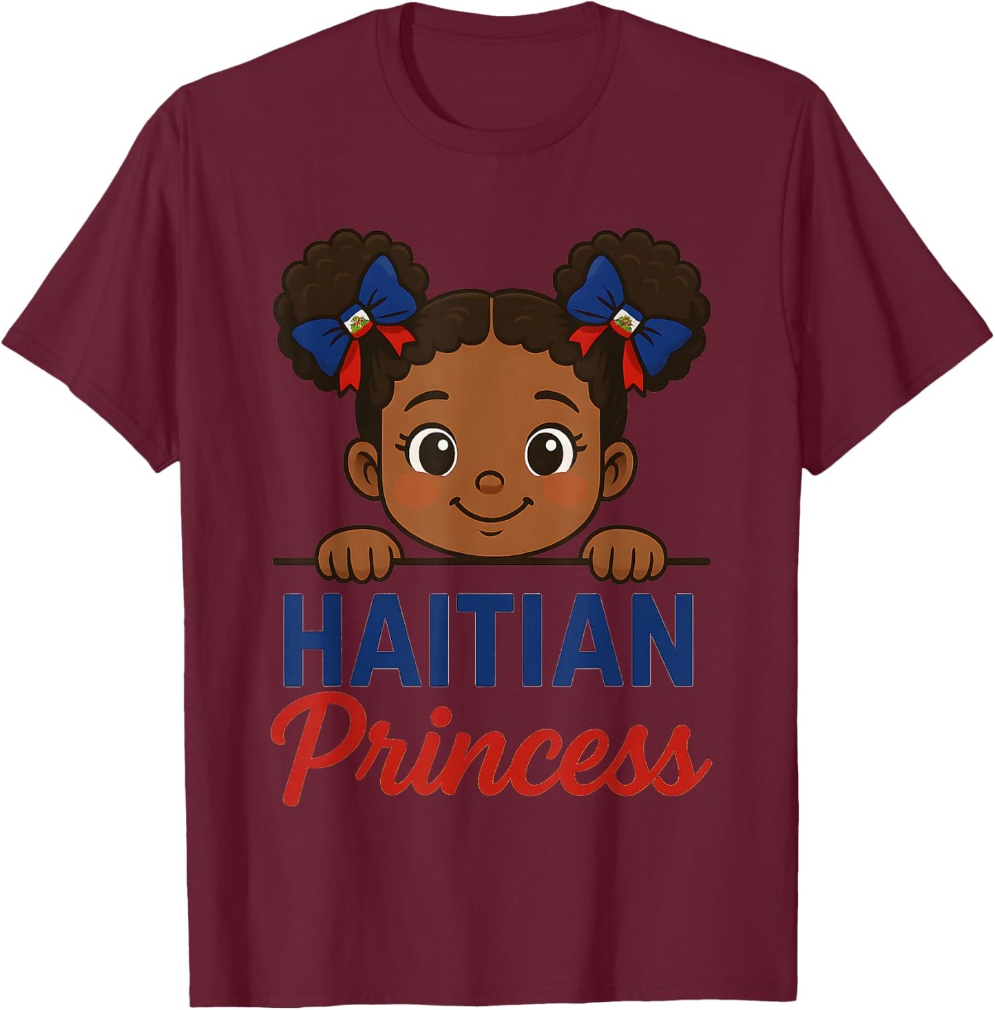 Haitian Princess Haiti Flag Black Girls Melanin Women T-Shirt - T-Shirt | Maroon