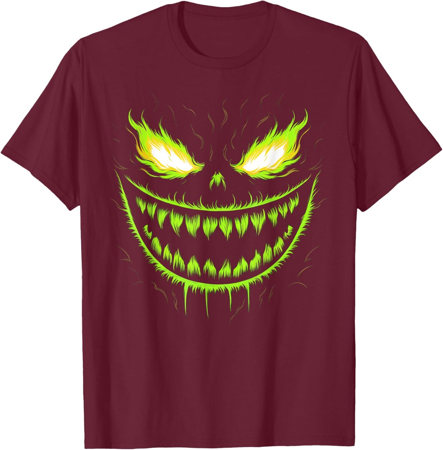 Jack o Lantern Scary Pumpkin Halloween Men Boys Kids T-Shirt - T-Shirt | Maroon