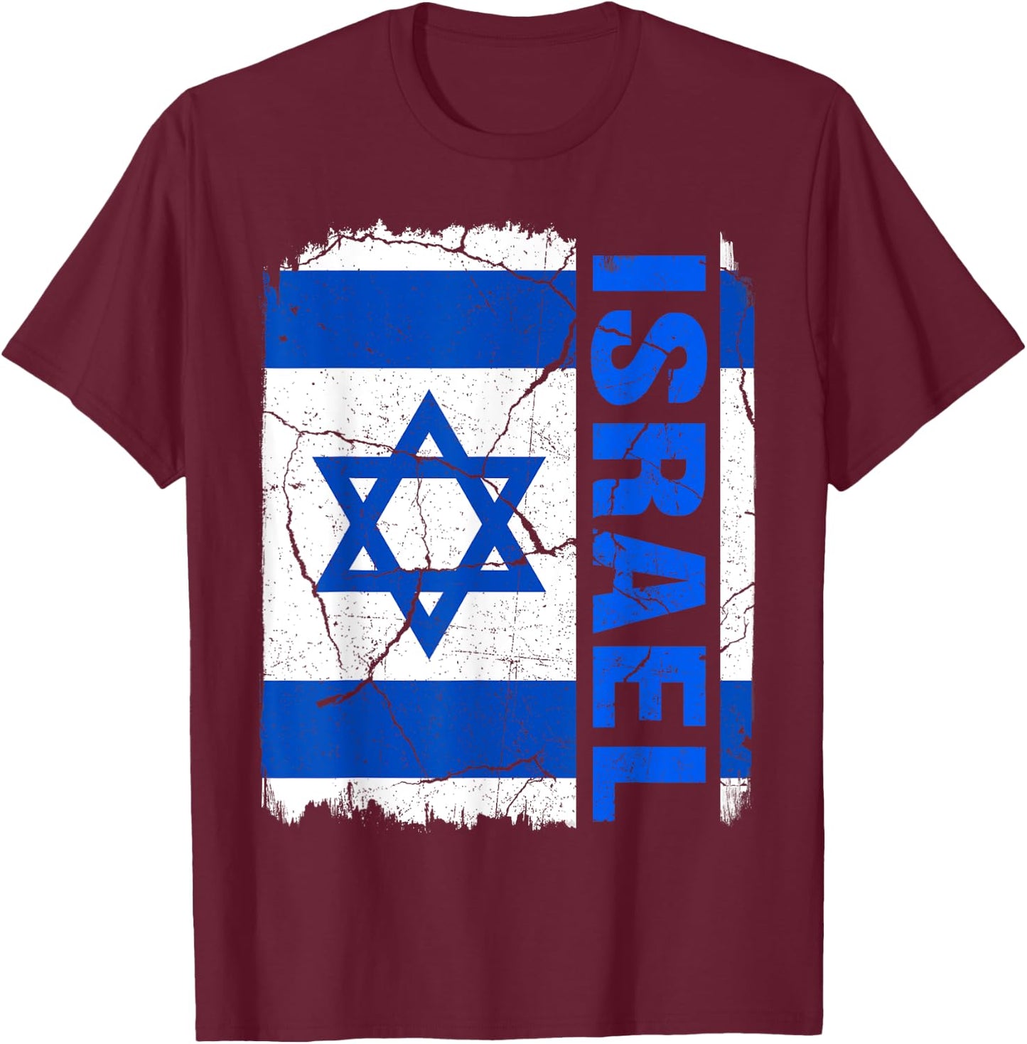 Vintage Israelis Flag Israel Pride Roots Heritage Gift T-Shirt - T-Shirt | Maroon