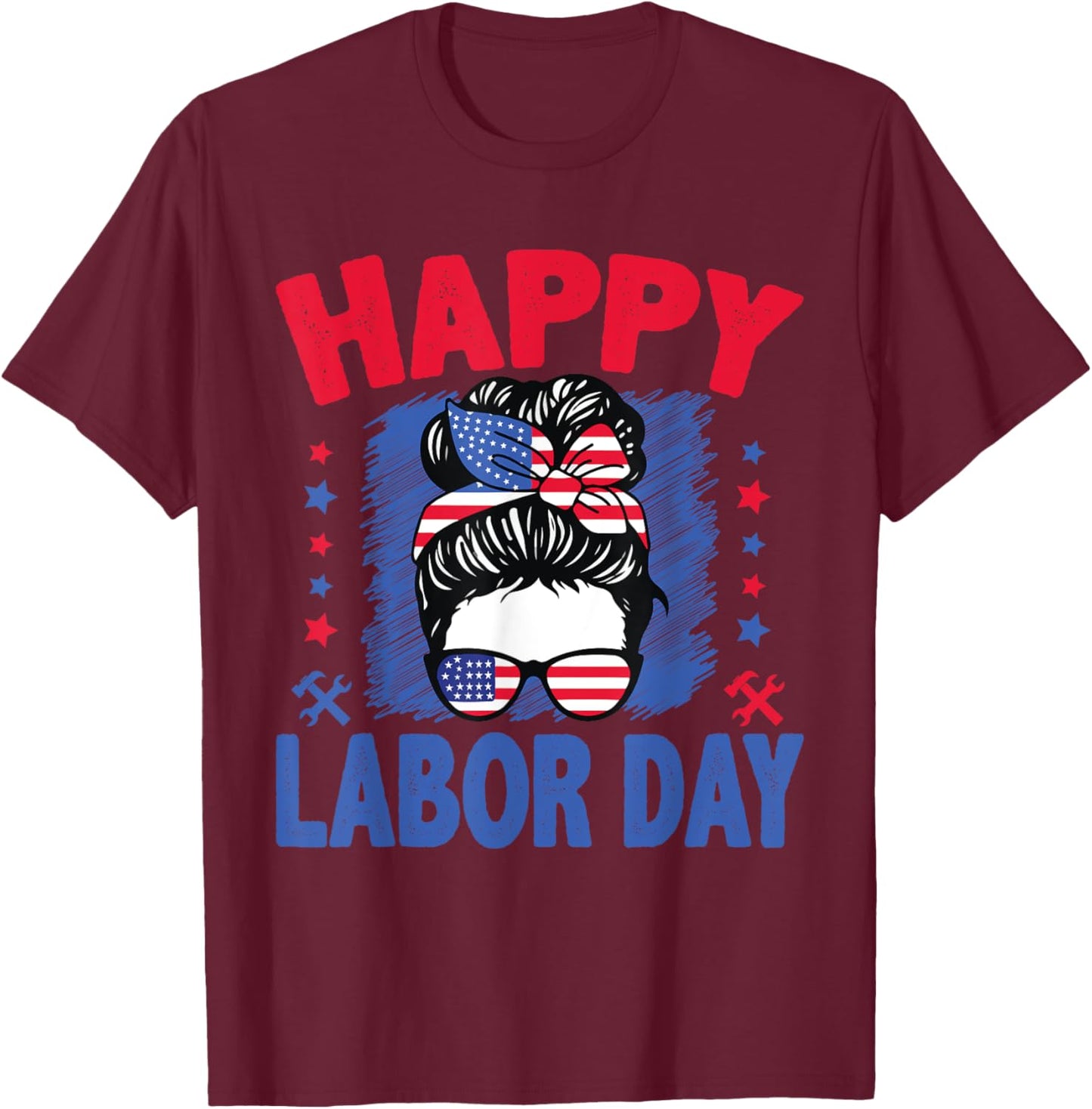 Happy Labor Day Shirt Labor Day Patriot Men Women Boys Kids T-Shirt - T-Shirt | Maroon