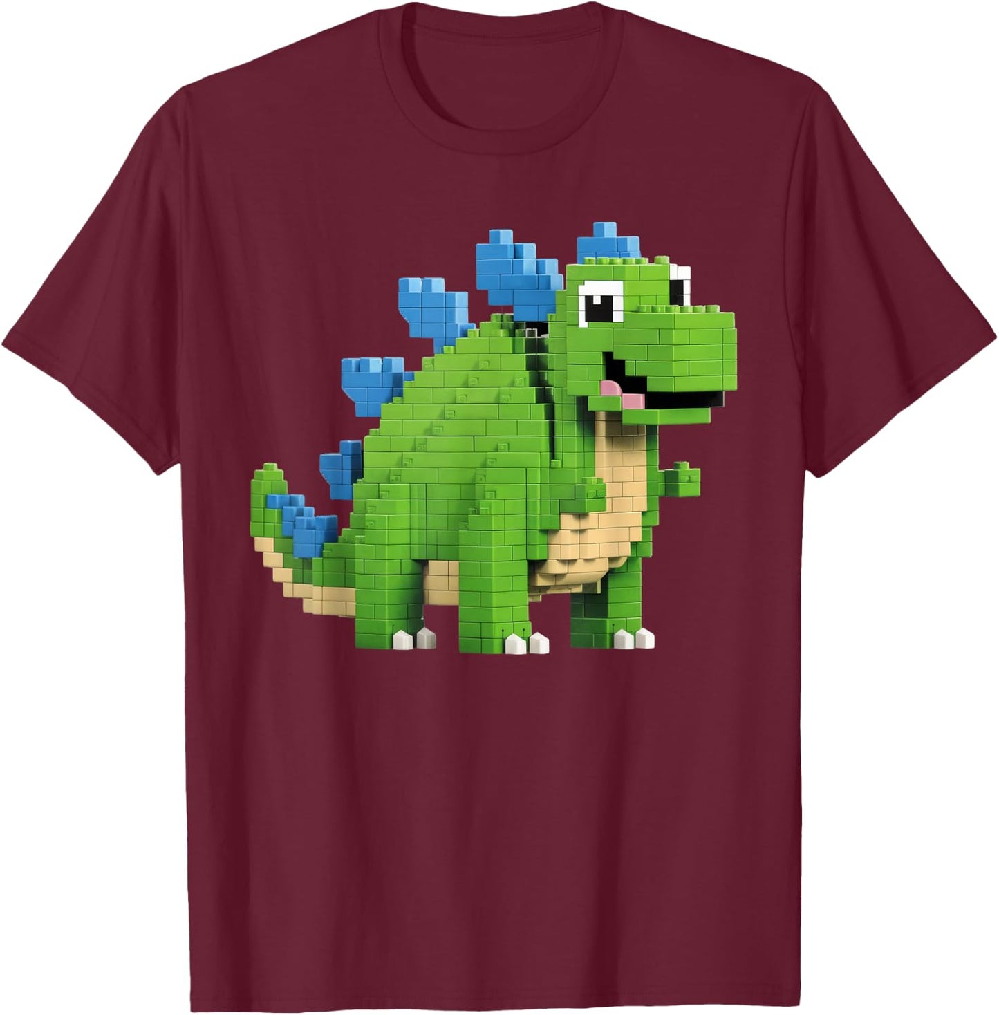 Building Bricks Dinosaur T-Rex Family Matching T-Shirt - T-Shirt | Maroon