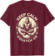 Bigfoot Yoga Pose Funny Sasquatch Keep Calm Squatch On T-Shirt - T-Shirt | Maroon