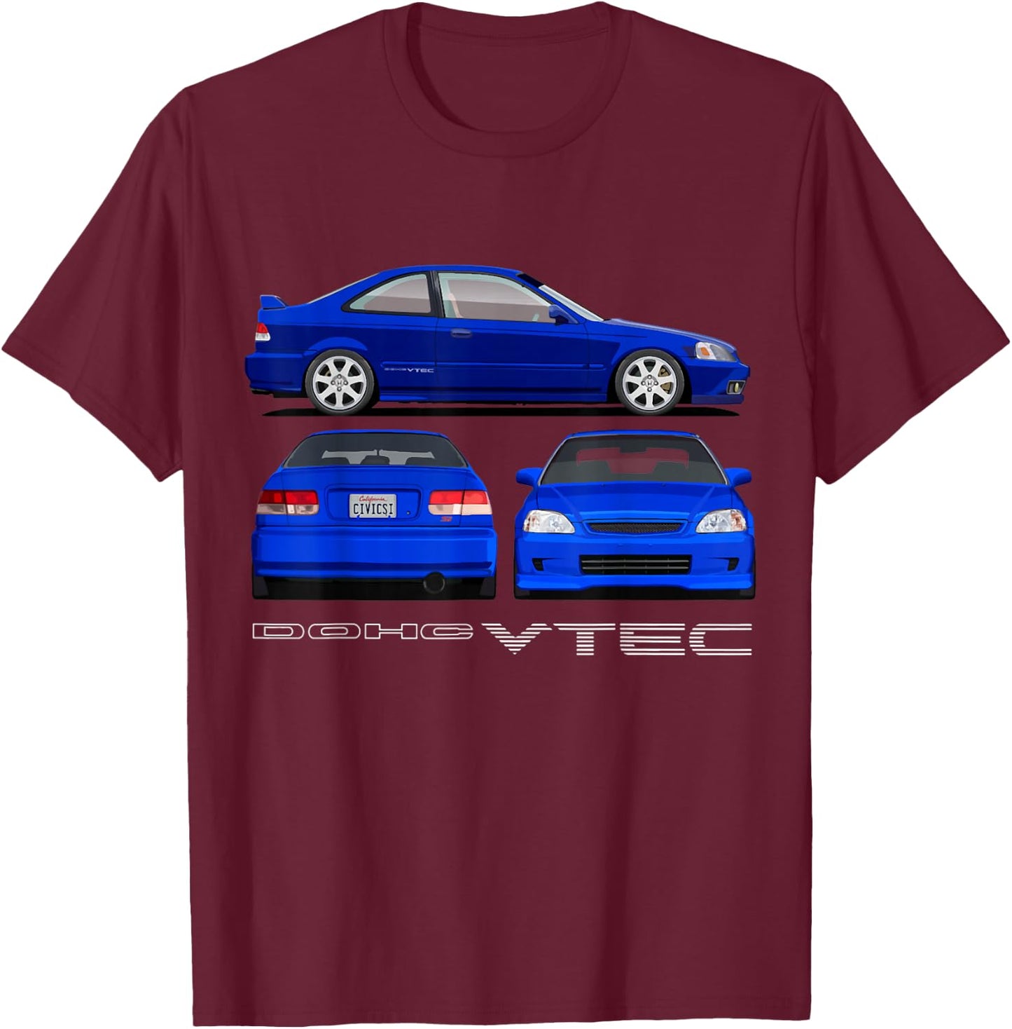Civic Si JDM Car T-Shirt - T-Shirt | Maroon