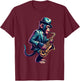 Cute Monkey Playing Saxophone Monkeys Musician Music T-Shirt - T-Shirt | Maroon