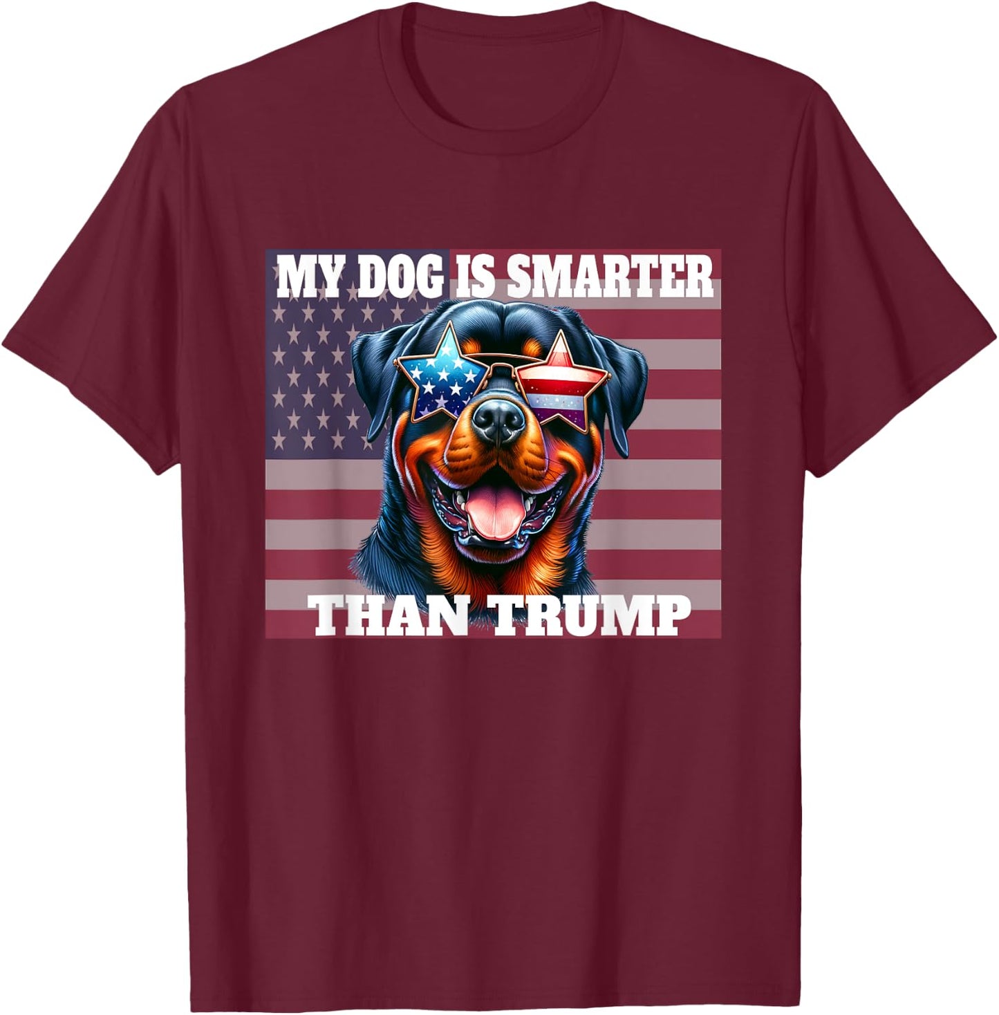 My Dog Is Smarter Than Trump funny anti-Trump dog lover Women Kids T-Shirt - T-Shirt | Maroon