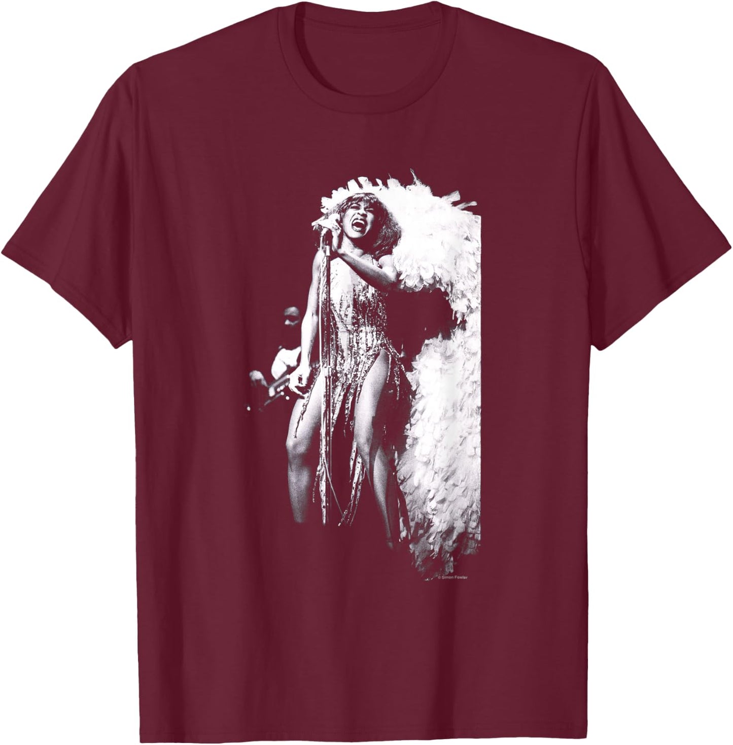 Singer Tina Turner Live On Stage By Simon Fowler T-Shirt - T-Shirt | Maroon