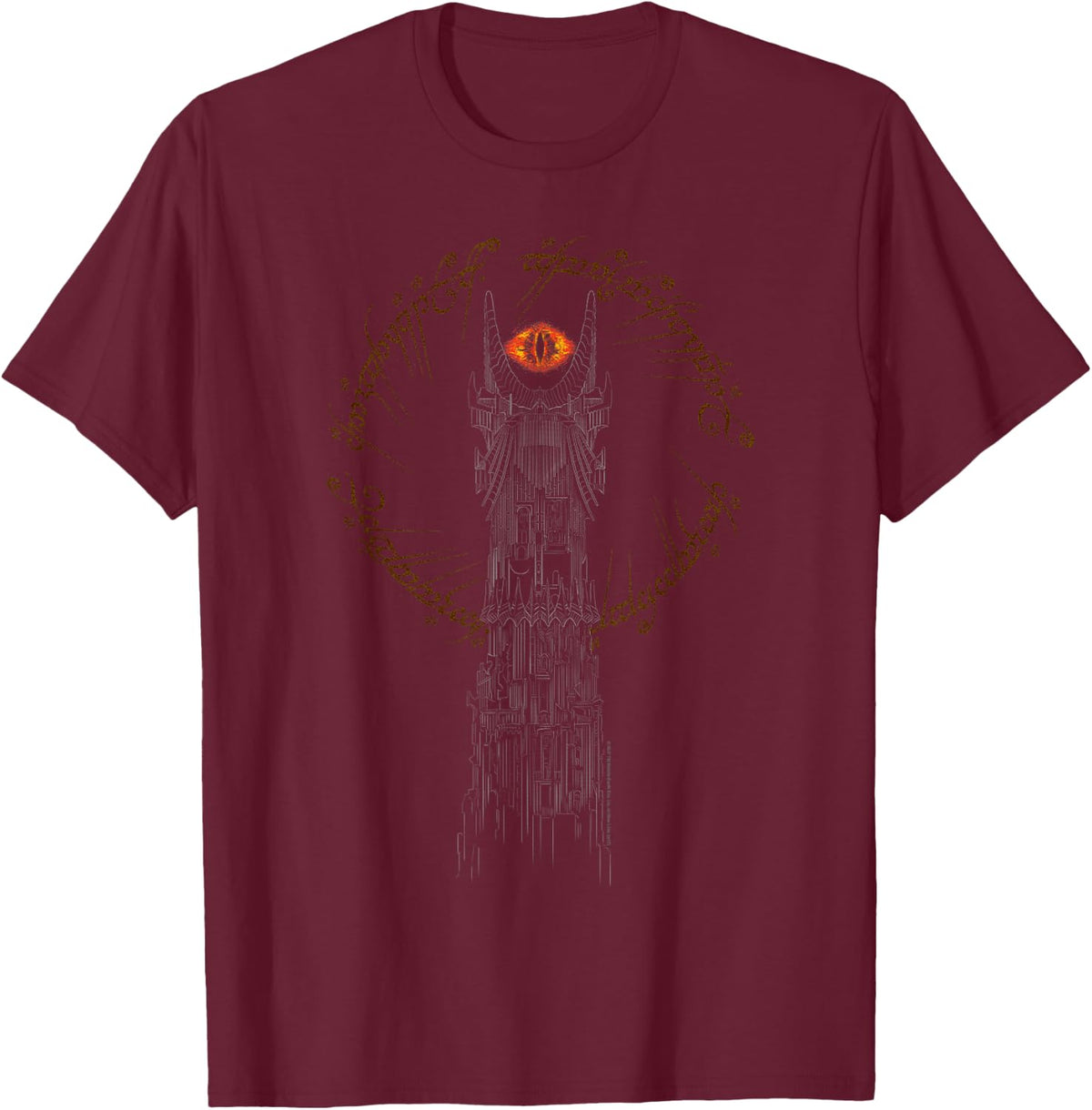 The Lord of the Rings Tower of Mordor T-Shirt - T-Shirt | Maroon