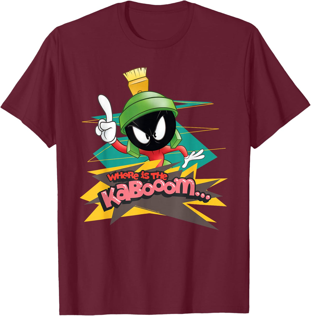 Looney Tunes Marvin The Martian Where is The Kaboom T-Shirt - T-Shirt | Maroon