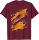 Black And Orange Brushstroke T-Shirt - T-Shirt | Maroon