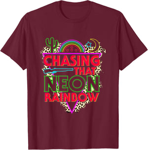 Vintage Country Music Chasing That's Neon Rainbows For T-Shirt - T-Shirt | Maroon