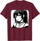 Anime Horror Girl Aesthetic Grunge Waifu Japanese Otaku T-Shirt - T-Shirt | Maroon