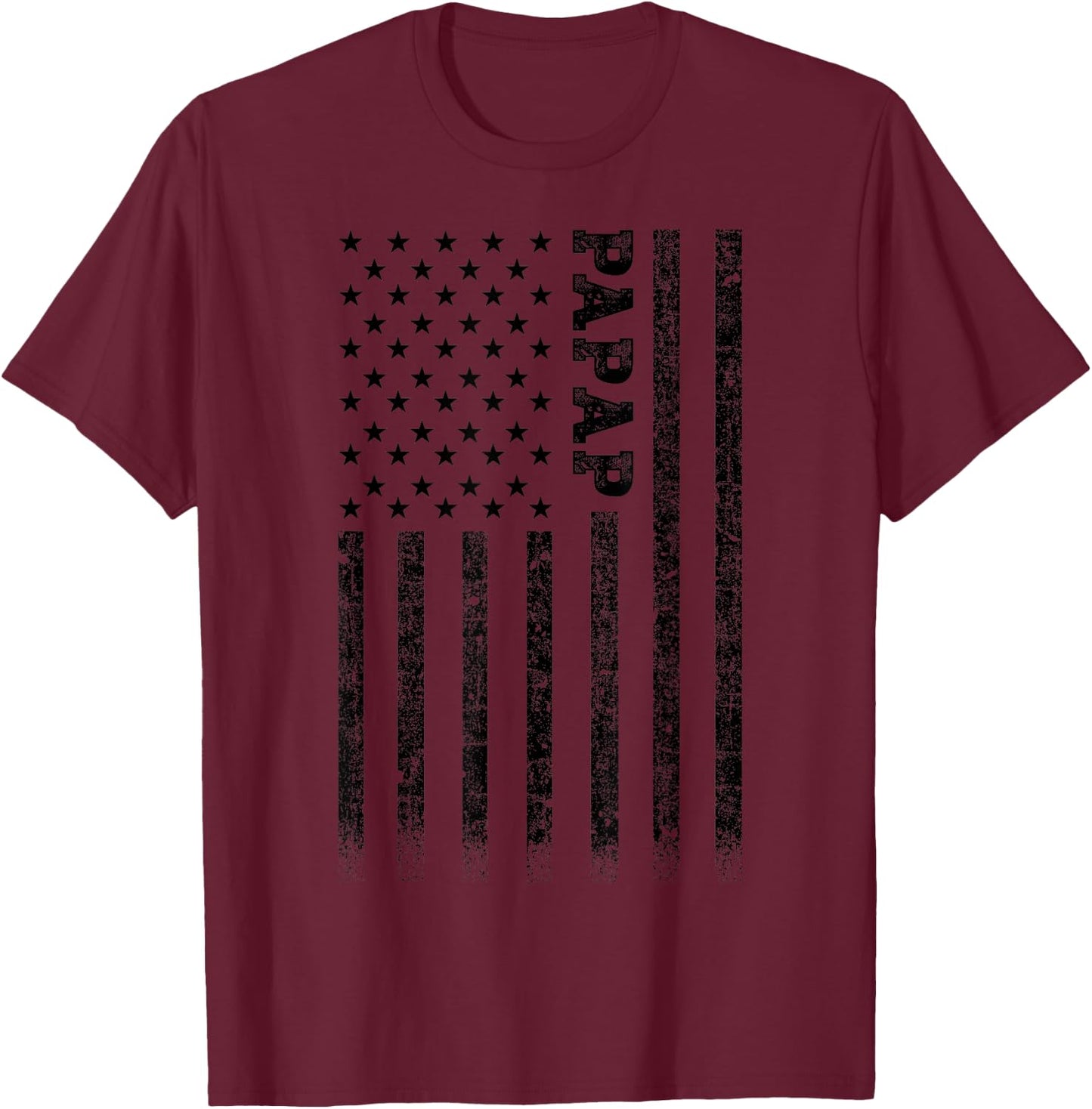 Papap American Flag T-Shirt - T-Shirt | Maroon