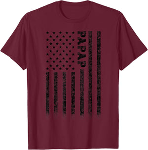 Papap American Flag T-Shirt - T-Shirt | Maroon