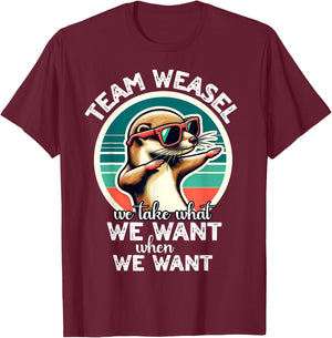 Funny Weasel T-Shirt - T-Shirt | Maroon