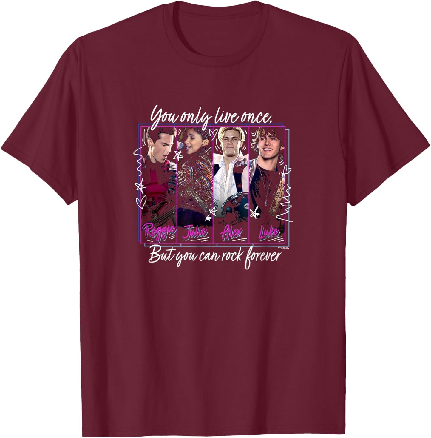 Julie and The Phantoms YOLO But You Can Rock Forever Small T-Shirt - T-Shirt | Maroon