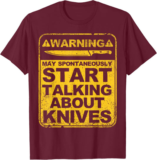 Funny Knife Collector Design Men Women Knife Lovers Butchers T-Shirt - T-Shirt | Maroon