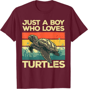 Funny Turtle Boys Tortoise Ocean Turtles Sea Animal T-Shirt - T-Shirt | Maroon