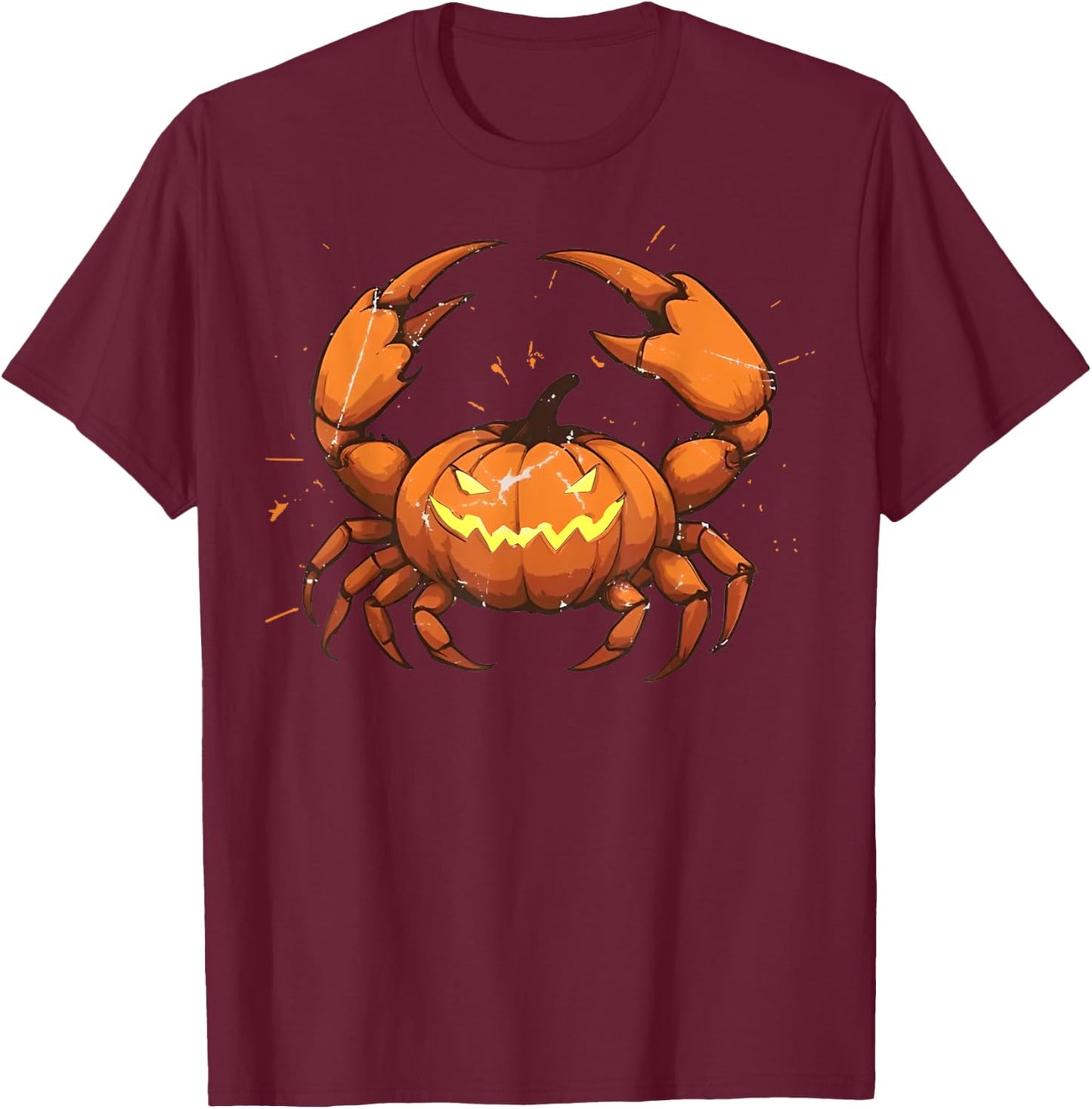 Spooky Crab Pumpkin Cute Easy Lazy Animal Halloween Costume T-Shirt - T-Shirt | Maroon