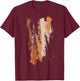 Orange Black White Artwork T-Shirt - T-Shirt | Maroon