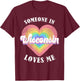 Someone In Wisconsin Loves Me Heart Retro Groovy T-Shirt - T-Shirt | Maroon