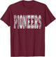Pioneers Mascot Distressed Vintage School Sports Name Fans T-Shirt - T-Shirt | Maroon
