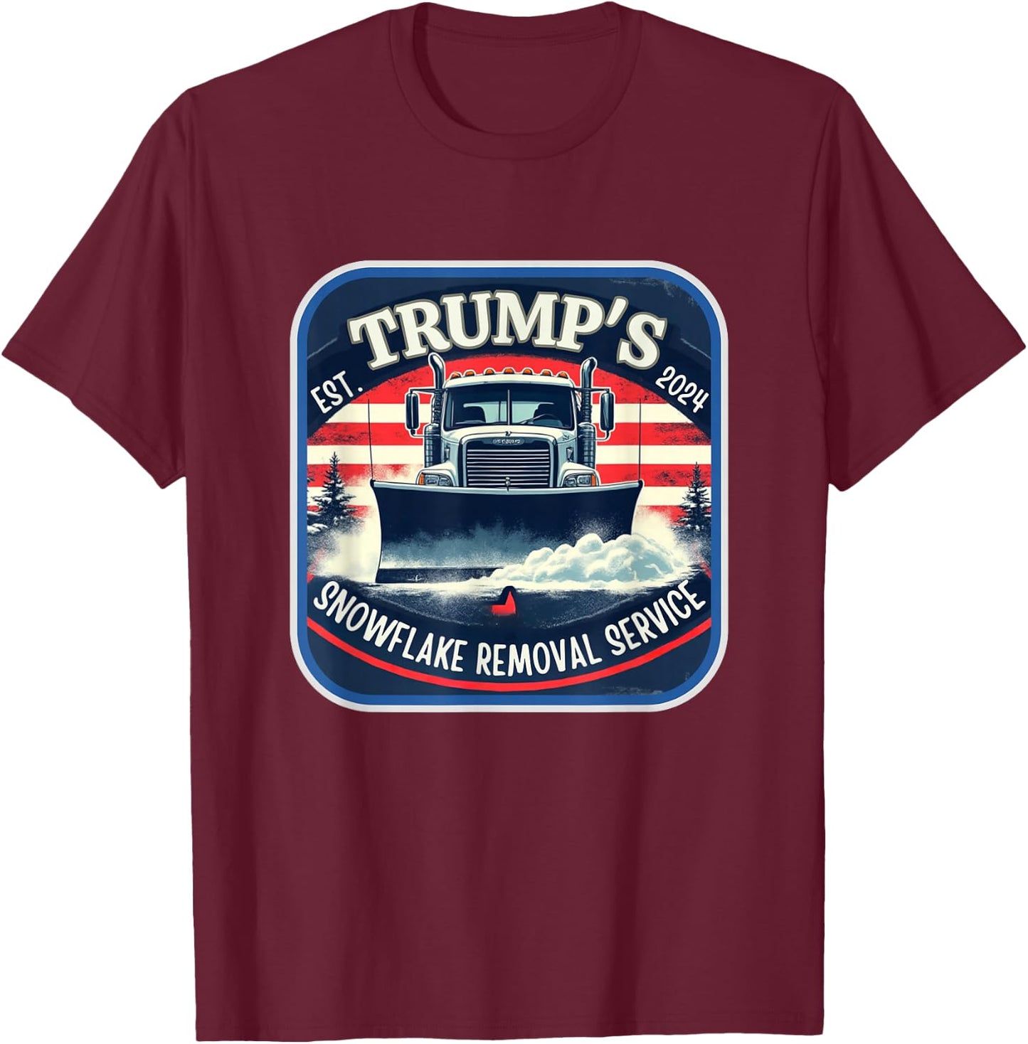 Milwaukee Trump's Snowflake Removal Service Funny Trump 2024 T-Shirt - T-Shirt | Maroon