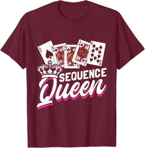 Sequence Card Game Lover | Card Player Strategy Design T-Shirt - T-Shirt | Maroon